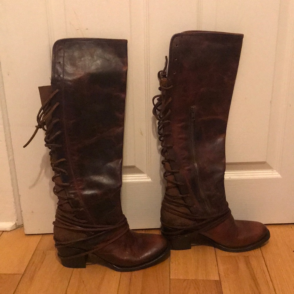 Cognac Leather Coal Freebird NEVER WORN size 10